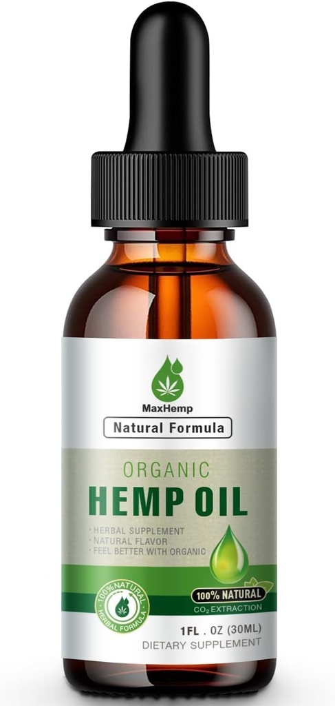 Aceite de cáñamo Orgánica Premium - Fuerza máxima - 100% Natural gotas de cáñamo Tintura - Aceites de cáñamo con Vegan