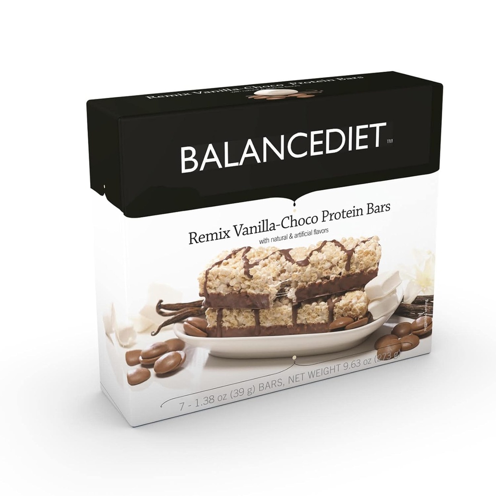 BalanceDietTM ← Protein Bar Silencio 15g de Protein Silencio Bajo Carb Silencio 7 Bar Box (Remix Vanilla Chocolate)