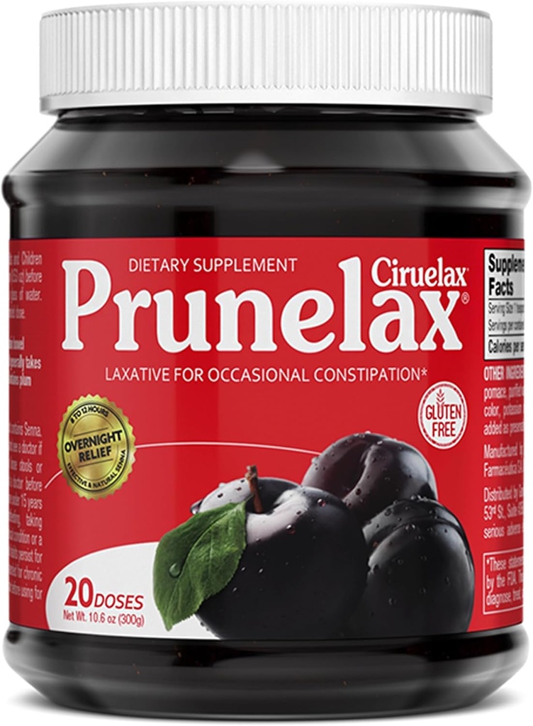 Mermelada laxante de fuerza regular de Prunelax / Ciruelax - Laxante natural-ingrediente libre de gluten para el estreñimiento ocasional - 10.6 Oz