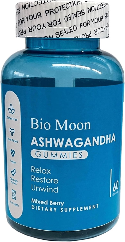 Ashwagandha Gummies " Vitamina D3 Gummies Orgánico Ashwagandha Suplemento para mejorar el sueño, el alivio de estrés " calma de humor para hombres " mujeres 60 cuentan (no GMO, Gelatin libre " ).