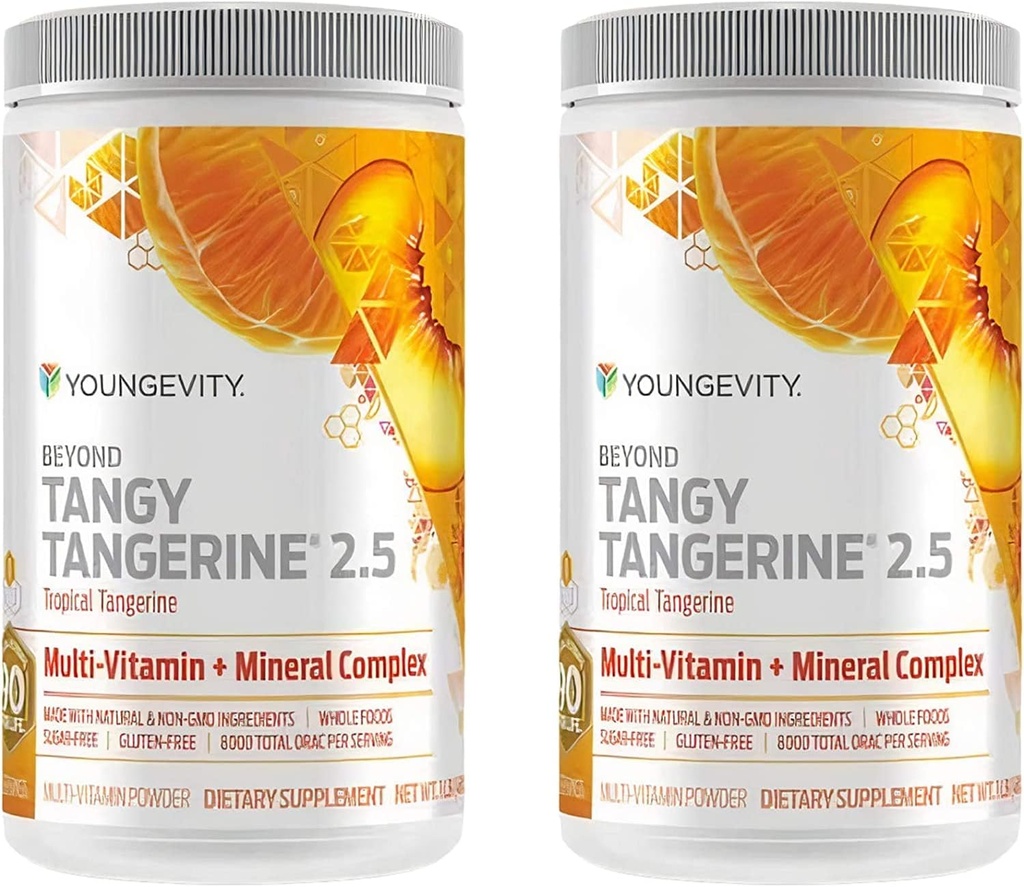 Youngevity Beyond Tangy Tangerine 2.5 Tropical Tangerine Ultimate Multi-Vitamin & Mineral Complex - Fabricado con alimentos naturales y completos TEN 8.000 ORAC (2)