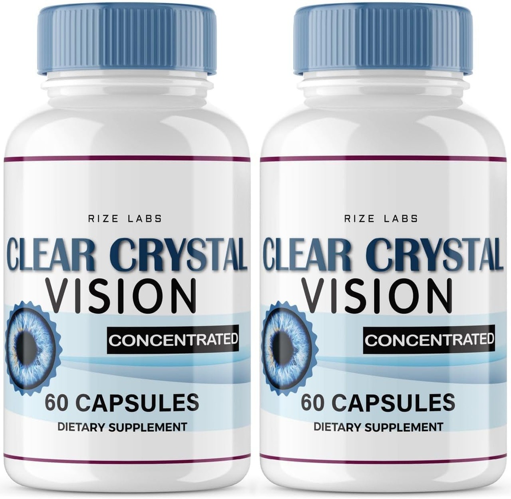 rize labs (2 Pack) Clear Crystal Vision Supplement, Clear Crystal Vision for Blurry Eyes, ClearCrystal Vision to Support Healthy Eye Functions, Clear Crystal Vision Formula Reviews (120 cápsulas)