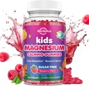 Gummies de magnesio para niños y adultos con L-Theanina, Chamomile, Licorice, Vitamina D, B6 para dormir, Relajación, Cerebro &amp; Muscle, Azúcar Fresa 60ct