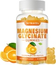 Magnesium Glycinate Gummies 1000mg con Magnesium L-Threonate, Magnesio Chelated Potassium Complex Suplemento con VitD, B6, CoQ10, Calcio,Apoyos para la memoria, calma, humedad - 90 Gummies Orange