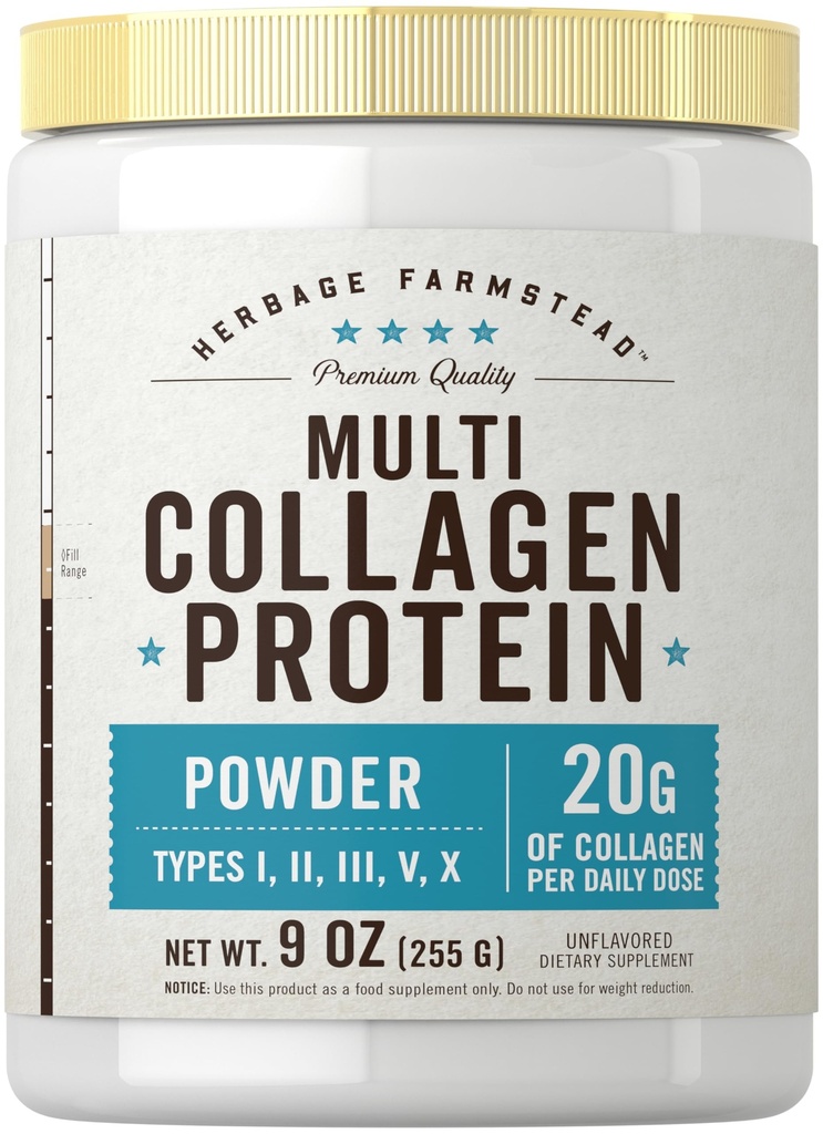 Carlyle Multi Collagen Protein Powder for Women and Men TEN 9 Oz TENED Tipo I, II, III, V, X TENIDO SU Suplemento Premium ANTE Desarrollado ANTE NO GMO Y Gluten Libre Silencio por Herbage Farmstead