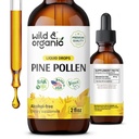 Wild & Organic Pine Pollen Tincture - Antioxidant &amp; Immune Support - Pine Pollen Extract Drops - Vegan, Sugar &amp; Alcohol-Free Liquid Supplement - 2 fl oz