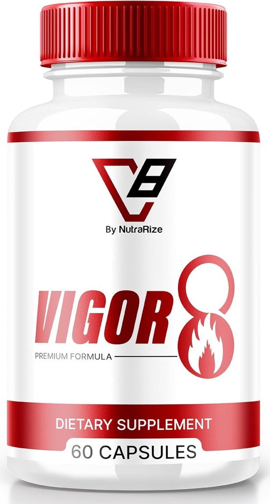 NutraRize Vigor 8 for Hombre, Vigor 8 Pills Male Enhancing Fórmula, Vigor Ocho Suplemento capsules Test Boost, Vigor8 Stamina Booster Reseñas Horny Goat Weed Tongkat Ali (60 cápsulas)