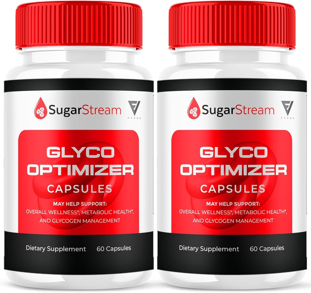 (2 Pack) Sugar Stream Glyco Optimizer Capsules, SugarStream Advanced Glyco Optimizer and Blood Support Supplement, Sugar Stream Maximum Strength Glycogen Support Multivitamin Formula (120 cápsulas)