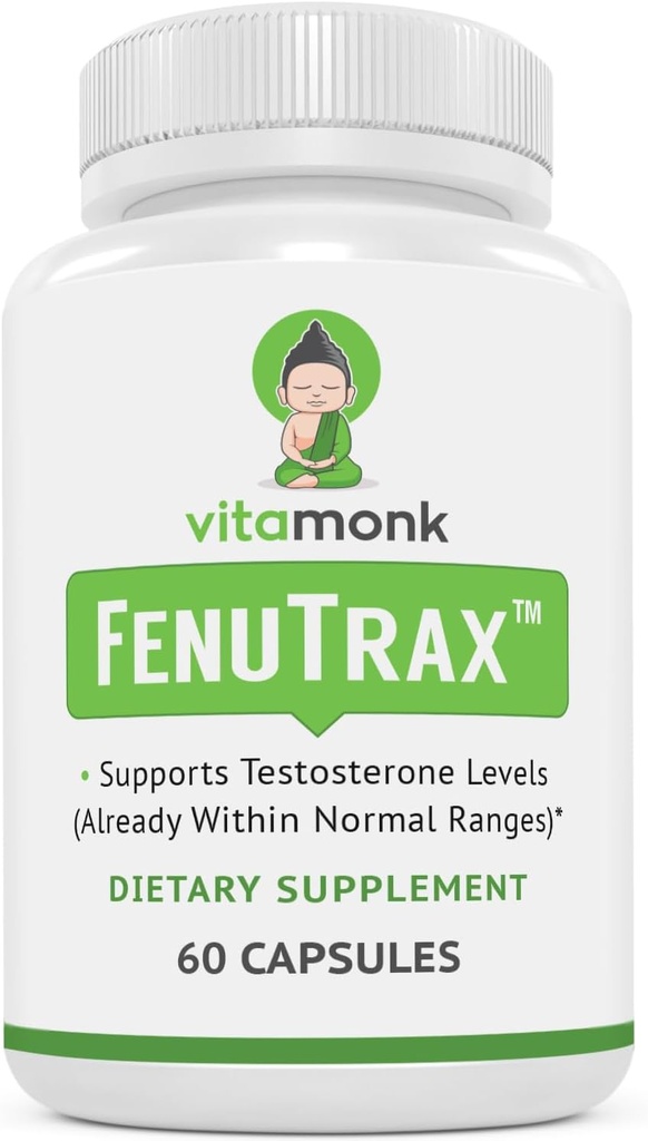 VitaMonk FenuTraxTM Fenugreek Extract Potente 50% Fenugreek Seed Extract Estándarizado para Fenuside - High Furostanol Glycoside y Saponin Content Cuando se compara con Testofen - 60 cápsulas