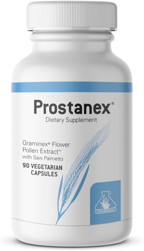Graminex Prostanex - Prostate Health Supplement Flower Pollen Extract, Saw Palmetto - Soporte para control de vejiga &amp; Urinary Tract Health, Rye Pollen Extract Made in USA, 90 Vegetarian Capsules