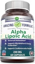 Fórmulas increíbles Ácido Lipoico alfa TENIDO 200 Mg Suplemento TENIDO Capsules TENIDO NO Gluten-Free TEN Made in USA (1 Pack, 60)