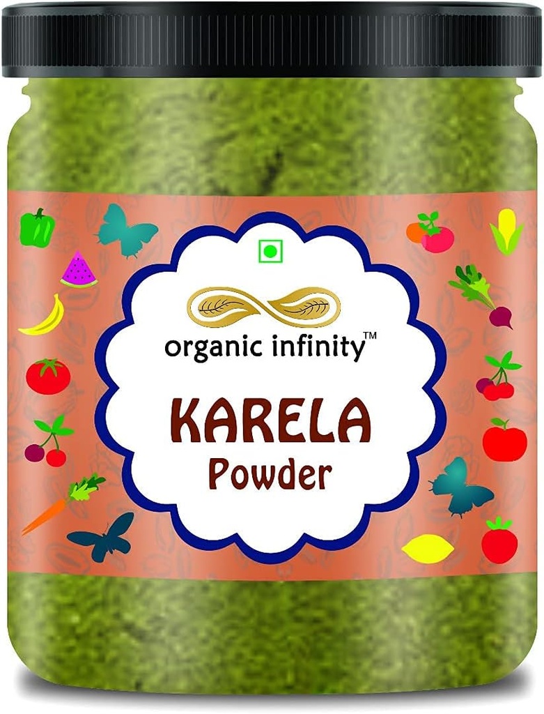 Karela Powder, Bitter Melon Powder, Bebida Comer Pimples comestibles Pelo Crecimiento Perder peso Jugo - 200 GM