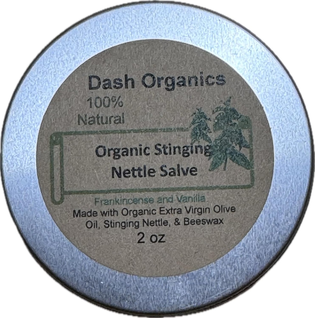 DASH ORGANICS Organic Sting Nettle Salve ¦ Vanilla & Frankincense Scented  2oz Herbal Balm