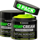 (2 Pack) Crema de cáñamo natural - Máxima fuerza de gel de goma para calmar el malestar - Crema con aceite de cáñamo, Arnica, MSM, Glucosamina, MSM, Aloe, Turmérico, Boswellia - Absorción rápida, No-Greasy - 4 oz Total