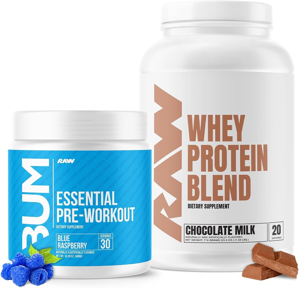 RAW Whey Protein Powder " Essential Pre-Workout Bundle