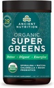Antigua Nutrición Super Verdes Polvo, Polvo Ecológico Superalimentario con Probióticos Hecho con Spirulina, Clorella, Matcha y Enzimas Digestivos, 25 Servimientos, 7.05oz
