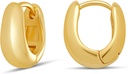 Esenciales 14K Oro o Sterling Plata Teardrop Huggie Hoop 12mm