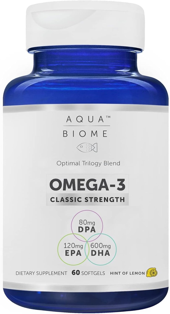 Aceite de pescado de alta potencia de Enzymedica, EPA DHA Omega 3 Suplemento 1 Mes de suministro Silencioso Aceite de pescado orgánico Omega 3 Suplementos de ácidos grasos Omega 3 Aceite de pescado, 60 Softgels