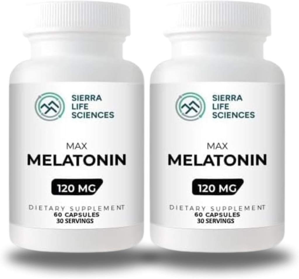 120 mg High Dosage Melatonin Max in Easy-to-Swallow Capsules - 30 Servings (Pack of 2)