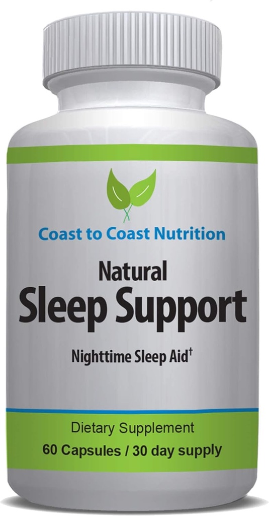 Suplemento de apoyo al sueño, 60 cápsulas con L-Tryptophan, GABA, Chamomile, Melatonina 10 mg + Fórmula de sueño propietaria. Mejor sueño, sueño más largo y despertar Refreshed. Suministro de 30 días