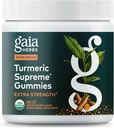 Gaia Herbs Turmeric Supreme Extra Strength Gummies - Supports Swelling Relief to Help Maintain an Active Lifestyle - Lemon Ginger Flavor - 120 Vegan Organic Gummies (40-Day Supply)