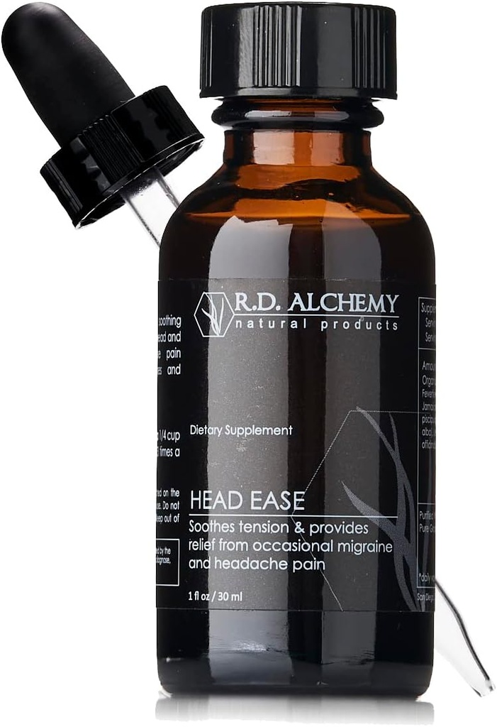 RD Alchemy - 100% Natural &amp; Orgánica Head Ease Extract to Soothe Tension and Provide Relief from Occasional Feelings of Migraine and Headache Pain