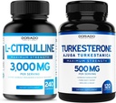L Citrulline Supplement (240 Count) L Arginine & Nitric Oxide - resistencia, resistencia, rendimiento para los entrenamientos y Turkesterone (120 Conde) Athletic Performance & Muscle Mass Support - Vegan & USA Made