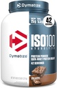 Dymatize ISO100 Whey Protein Powder Isolate, Fudge Brownie, 25g de Protein, 3 libras, 5.5g BCAAs, Menos Than 120 Cal., Gluten Free, 1g Fat, 1g Sugar, 2g Carb (42 Servings)