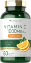 Carlyle Vitamina C Chewables Ø 1000mg tención 180 Tablets ← Vegetariano, No GMO, Gluten Free Supplement