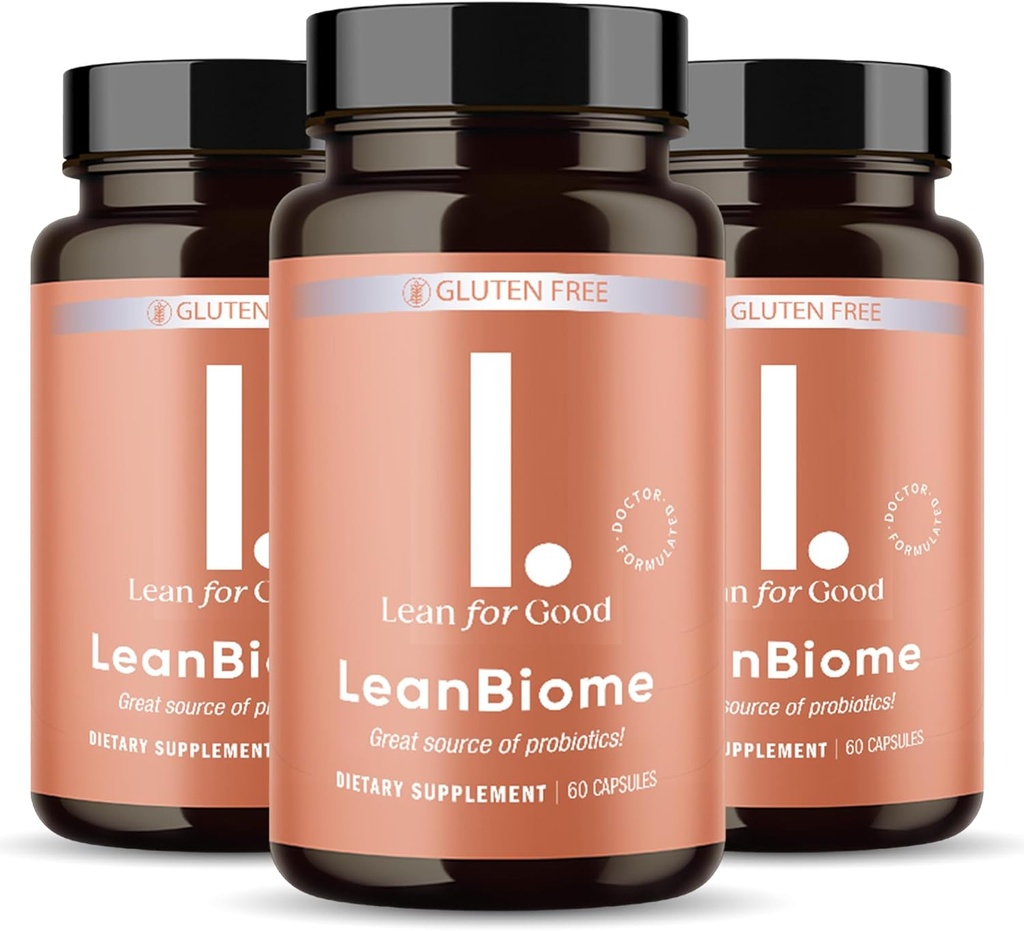 LeanBiome, 9-Strain Fórmula Probiótica, soporta un microbioma de Gut Equilibrado, potentes probióticos de Gut con Phytosome Greenselect - 60 cápsulas, 3 paquete