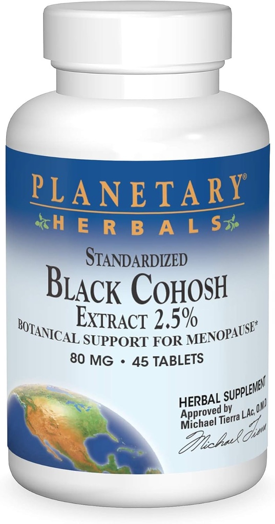Herbals planetarios Extracto de Cohosh Negro estandarizado 2.5 Cuadros, 45 Cuentas