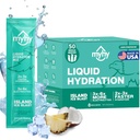 MyHy Liquid Hydration Packets, Electrolyte Drink Mix for Adults & Kids Hydration Support, Dehydration Relief for Travel, Pregnancy, Fitness, Bachelor &amp; Bachelorette Party – Island Ice, 50 Count