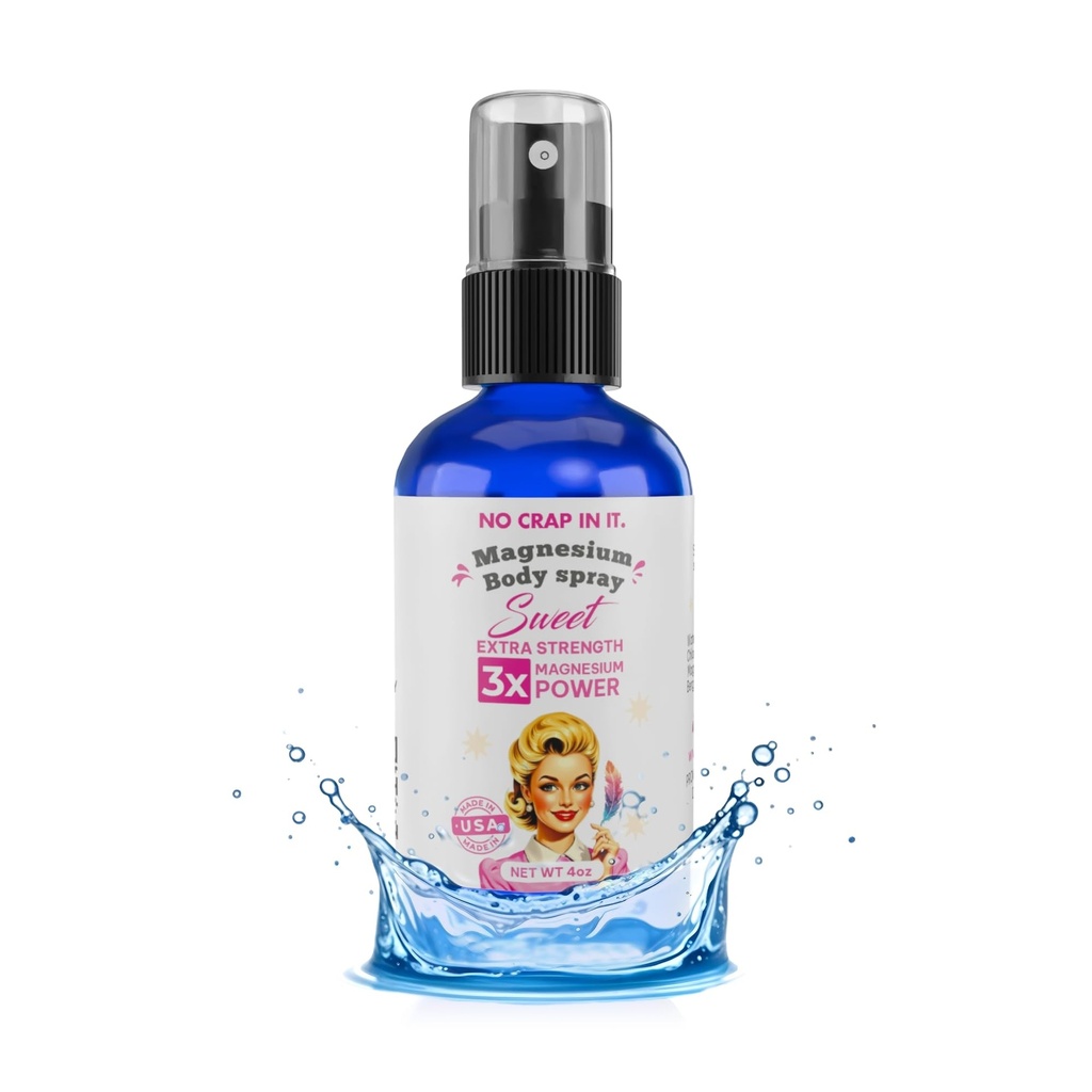 No Crap En It Magnesium Spray, Triple Acción!- Su manera de bienestar ← Alivio inmediato con Nuestro Único Magnesium Glycinate, Citrate, Chloride Blend Spray (Sweet)