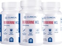 Efectos clínicos Berberine HCL - Pure Berberine 1200mg - Liver Support - Vegan Supplement - 3 Pack - Made in The USA