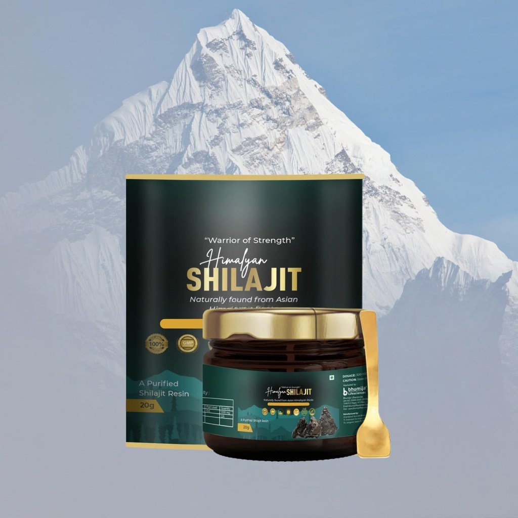 Bhumiija y ciencias biológicas Resina orgánica Shilajit Suplemento para hombres y mujeres