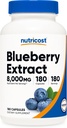 Nutricost Blueberry Extracto 8000mg Equivalente (de 160mg de 50:1 Extracto), 180 Capsules - Vegetariano, Gluten Libre y No GMO