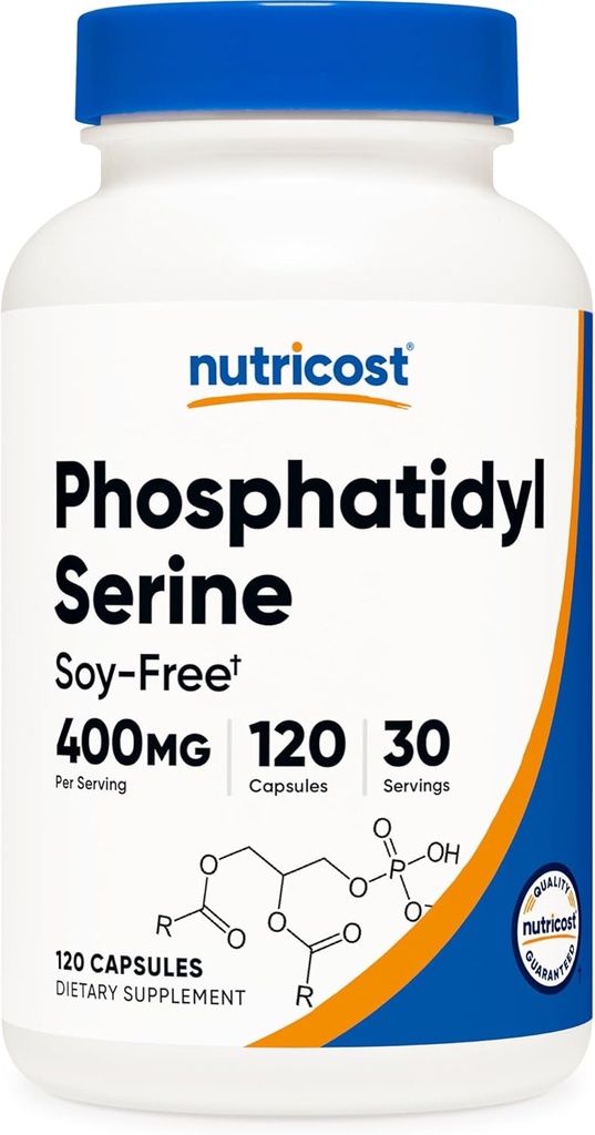 Nutricost Phosphatidylserine 400mg, 120 Capsules - Soy Gratis, 30 Servings, Vegetarian Friendly, Non-GMO, Gluten Free
