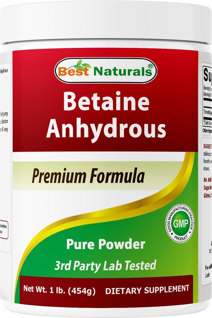 Best Naturals Betaine Anhydrous Trimethylglycine (TMG) Pure Powder 1 Pound (1 LB (Pack of 1))
