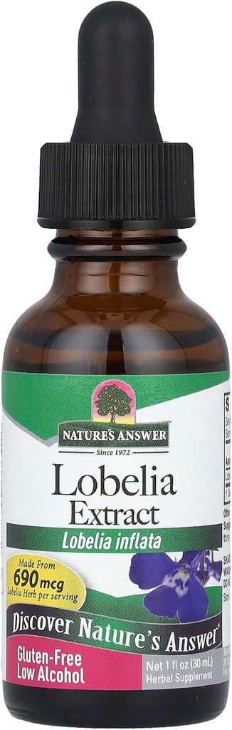 Nature?s Respuesta Lobelia Herb Lobelia Inflata - Suplemento Natural Herbal - Sin gluten Alcohol - Ideal para inmunidad Bienestar general de salud ? 690mcg (1 FL Oz)