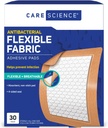 Care Science Fabric Adhesive Pad Bandages, 3x4 pulgadas Extra Large Flexible Non-Stick Strip, Helps Prevent Infection, Breathable Protection, for First Aid ' Wound Care, 30 Conde