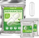 Tamaño vegano 0 cápsulas separadas Cápsulas vacías con base en planta Clear (200 Cápsulas + 200 Cuerpos) Gluten Free, Non-GMO, Halal Certified Filling Kit for Vegetarian DIY Your Own Supplements
