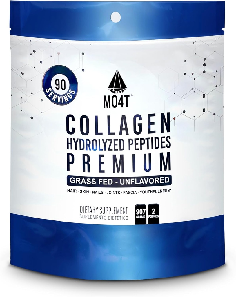 M4T Collagen Peptides- Grass-Fed Collagen- Hidrolyzed Collagen Powder- Unflavored- 2 libras Collagen- Grande Collagen Powder