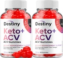 (2 Pack) Destiny Keto ACV Gummies - Advanced Formula Destiny Keto Plus ACV Gummies Apple Cider Vinegar, Weight Management, Destiny ACV Dietary Supplement (120 Gummies)
