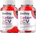 (2 Pack) Destiny Keto ACV Gummies - Advanced Formula Destiny Keto Plus ACV Gummies Apple Cider Vinegar, Weight Management, Destiny ACV Suplemento dietético (120 Gummies)