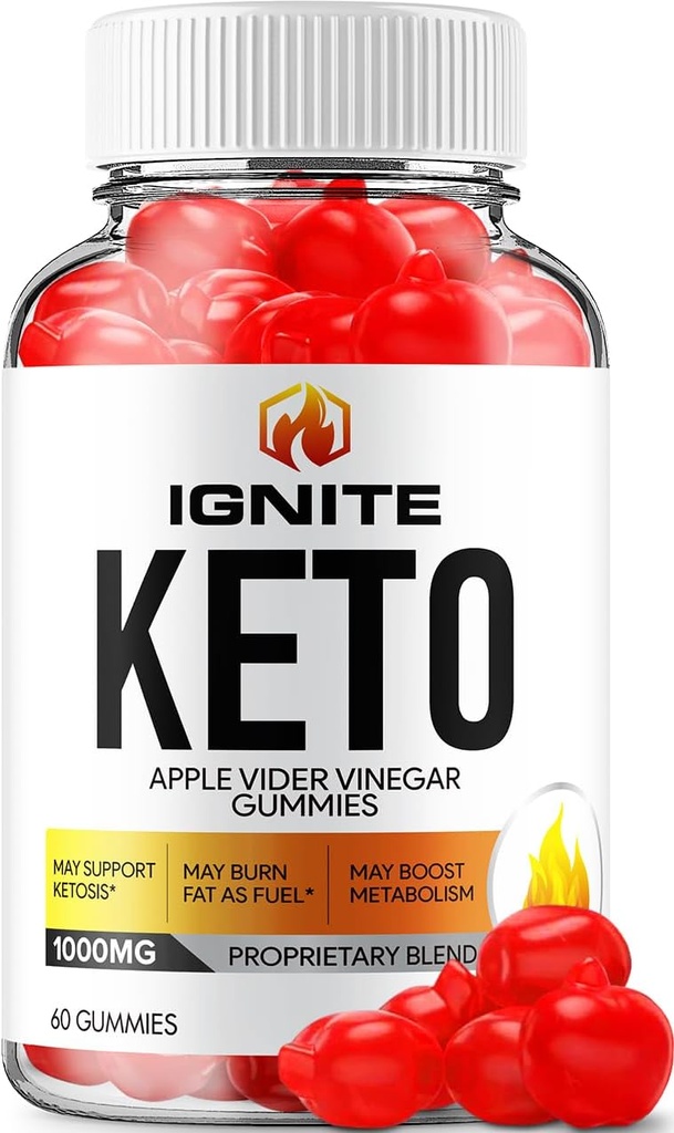 Ignite Keto ACV Gummies - Advanced Formula Ignite Keto Plus ACV Gummies Apple Cider Vinegar Ignite ACV Dietary Suplemento Hombre Mujeres (60 Gummies)