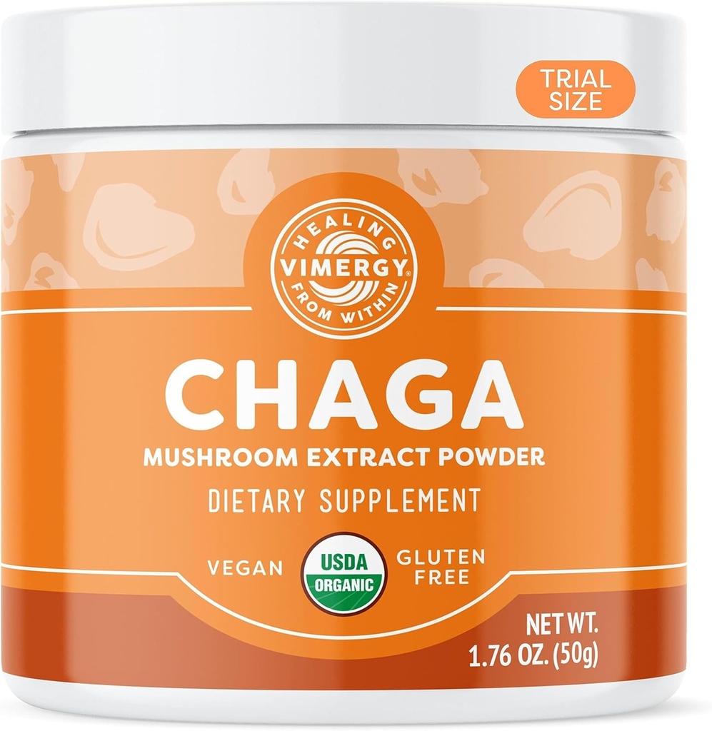 Vimergy Chaga Powder – Superfood Cellular Support* – Beneficios Cardiovascular Health* – USDA Certified Organic, Vegan, Gluten-Free – 33 Servimientos