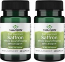 Swanson Full Spectrum Saffron (Estigmas enteras)-Herbal Suplemento Promoción del Modo Natural Apoyo " Gestión del Estrés - Suplemento Orgánica Español Saffron-(60 Veggie Capsules, 15 mg cada uno) 2 Pack