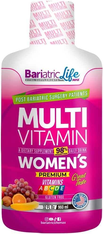 Multivitamina Bariatrica para Mujeres con Hierro, Fórmula Post-Surgery completa, 100+ Vitaminas, Minerales y Aminoácidos, Libre de Azúcar. 98% Tasa de absorción, soporta Energía, músculos y salud cardiovascular