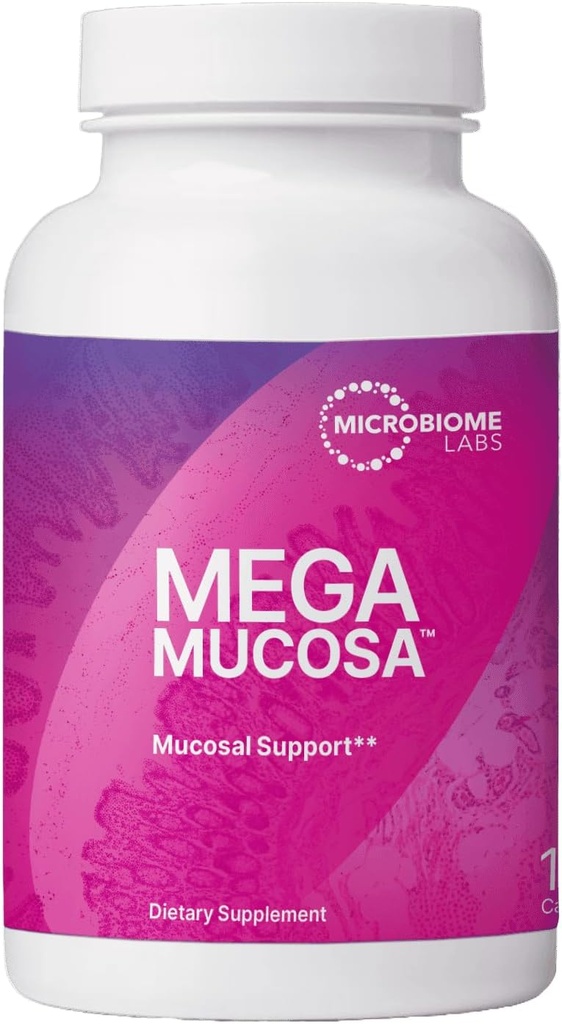 Microbiome Labs MegaMucosa - Amino Acids Supplement with Dairy-Free Immunoglobulins - Gut Health + Immune Support for Women & Men - for Complete Mucosal Support (180 Capsules)