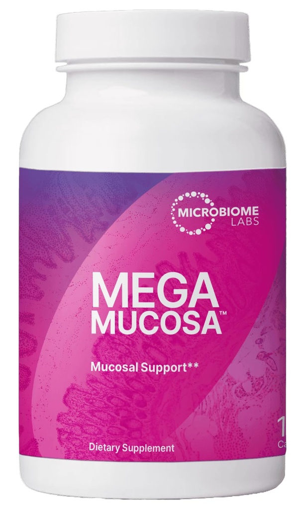 Microbiome Labs MegaMucosa - Aminoácidos Suplemento con Inmunoglobulinas sin lácteos - Gut Health + Immune Support for Women &amp; Men - for Complete Mucosal Support (180 cápsulas)